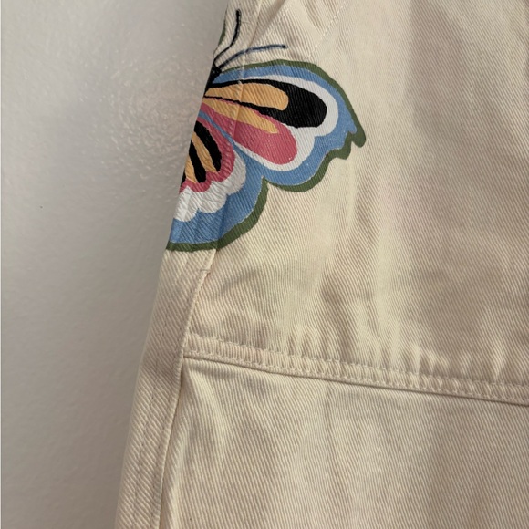 Pacsun painted  Cargo Pants with Floral Designs boho hippy - Picture 4 of 5